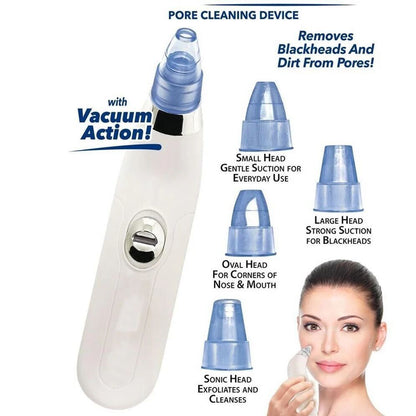 Blackhead Remover With Vacuum Action | 4-in-1 Pore Cleaning Device