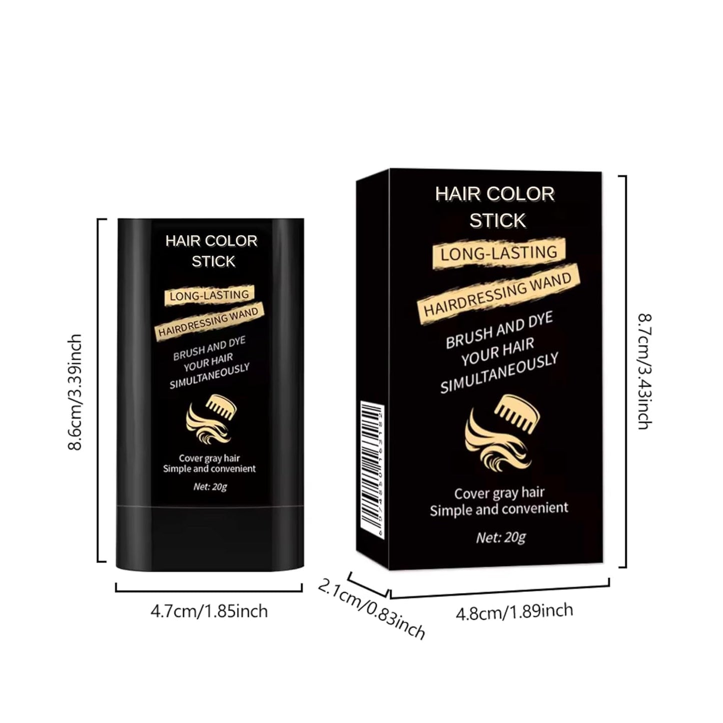 Instant Hair Dye Stick with Built-in Comb | 2-in-1 Touch-Up Comb (Pack of 2)