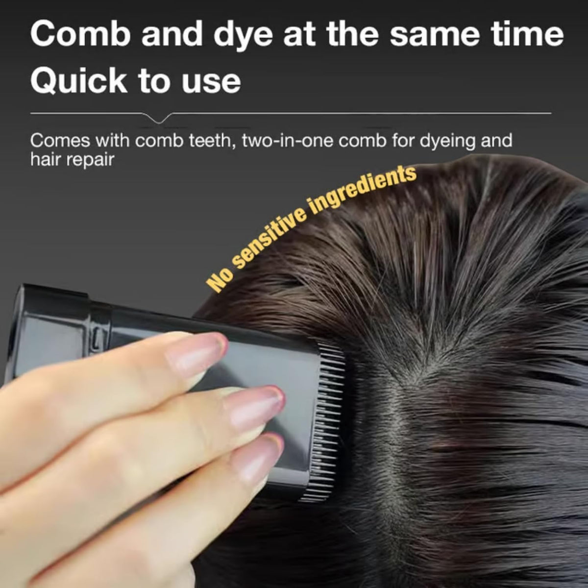 Instant Hair Dye Stick with Built-in Comb | 2-in-1 Touch-Up Comb (Pack of 2)
