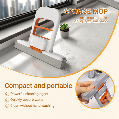 Mini Foldable Mop for Kitchen | Self‑Squeeze Sponge Mop (Pack of 1)