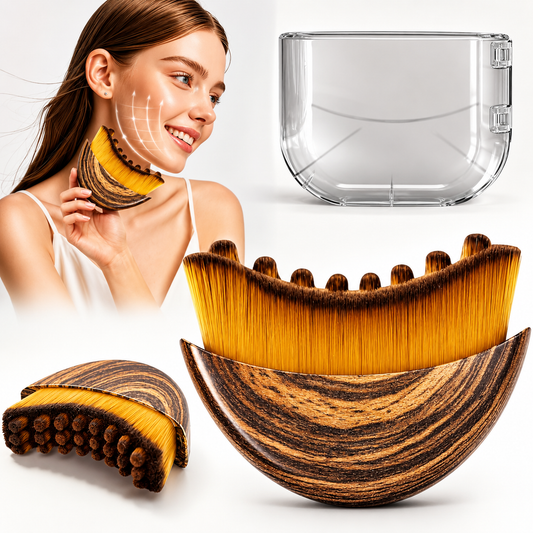 Lymphatic Contour Face Brush | Gua Sha Wooden Brush