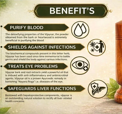 Vijaysar Wooden Glass for Diabetes & Blood Sugar | Ayurvedic Wooden Glass