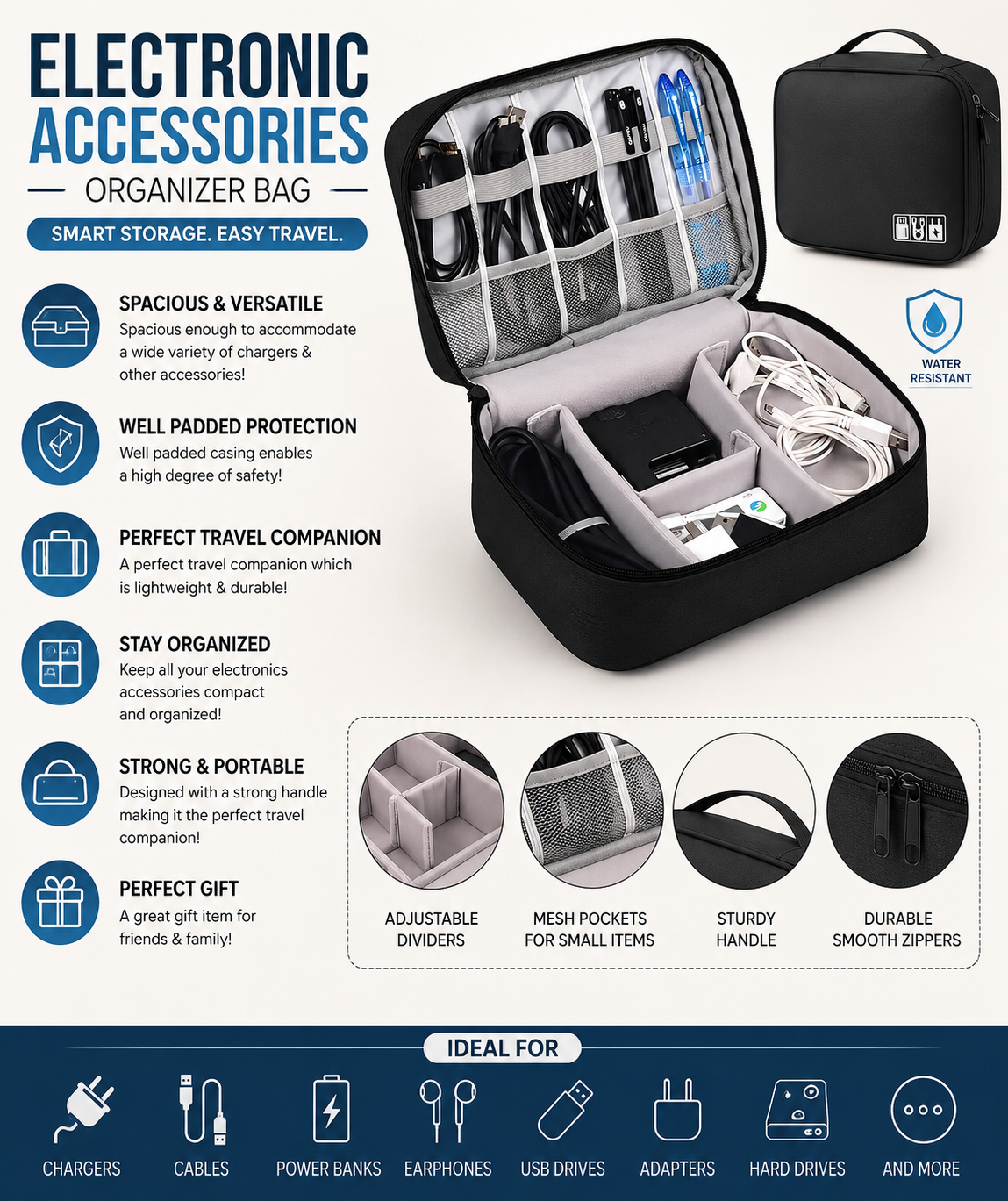 Travel Gadget Bag | Electronic Organizer Pouch