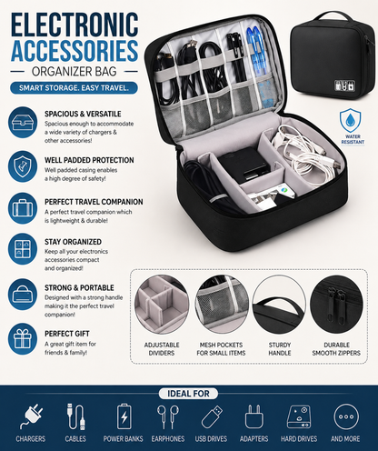Travel Gadget Bag | Electronic Organizer Pouch